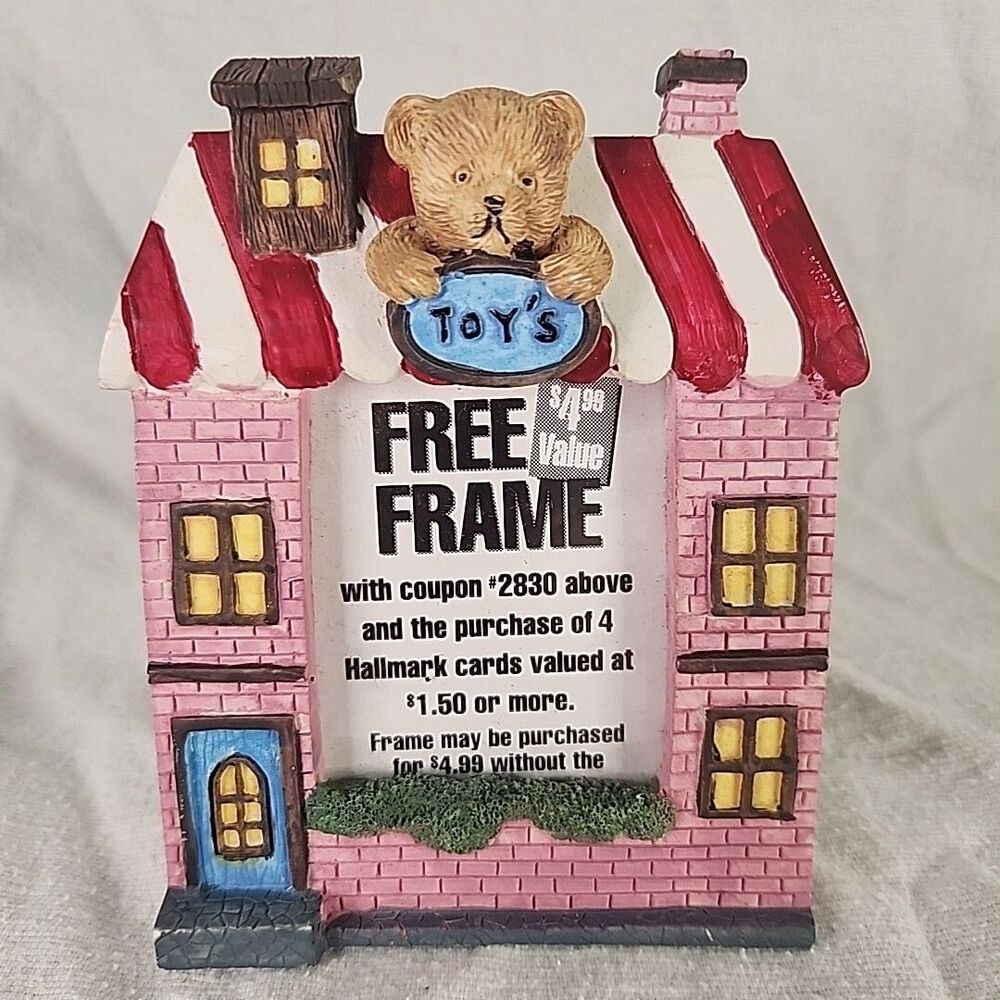 Picture Frame Hallmark Greeting Promotion Christmas Toy Shop 2 X 2 1/2 Vintage